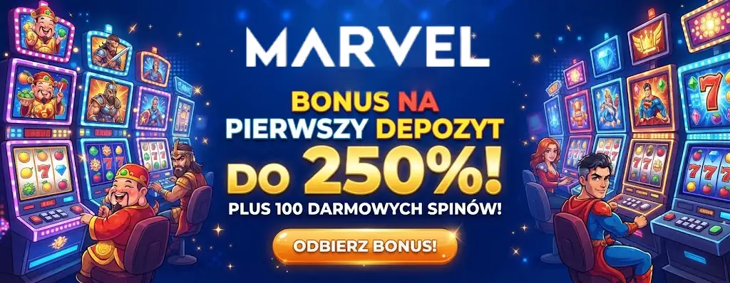 Marvel Casino PL – bonus na pierwszy depozyt do 250% i darmowe spiny